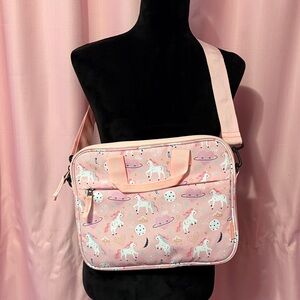 Pink Unicorn Small Laptop or Tablet Carrying Bag